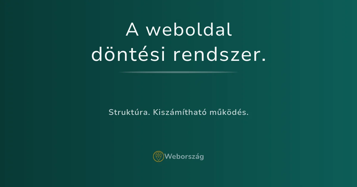 Bemutatkozó weboldal pillércikk kiemelt képe – a weboldal döntési rendszer, stabil struktúrával