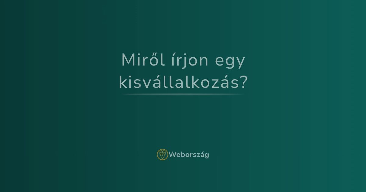 Egy kisvállalkozás blogjának témái