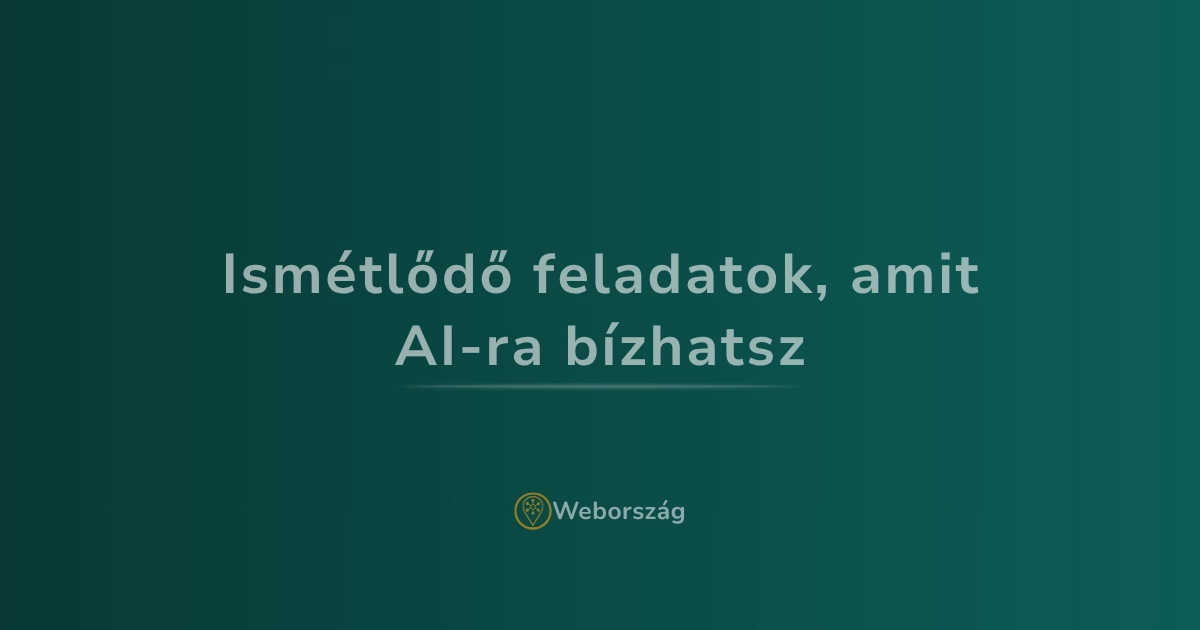 AI által végzett ismétlődő feladatok ábrája